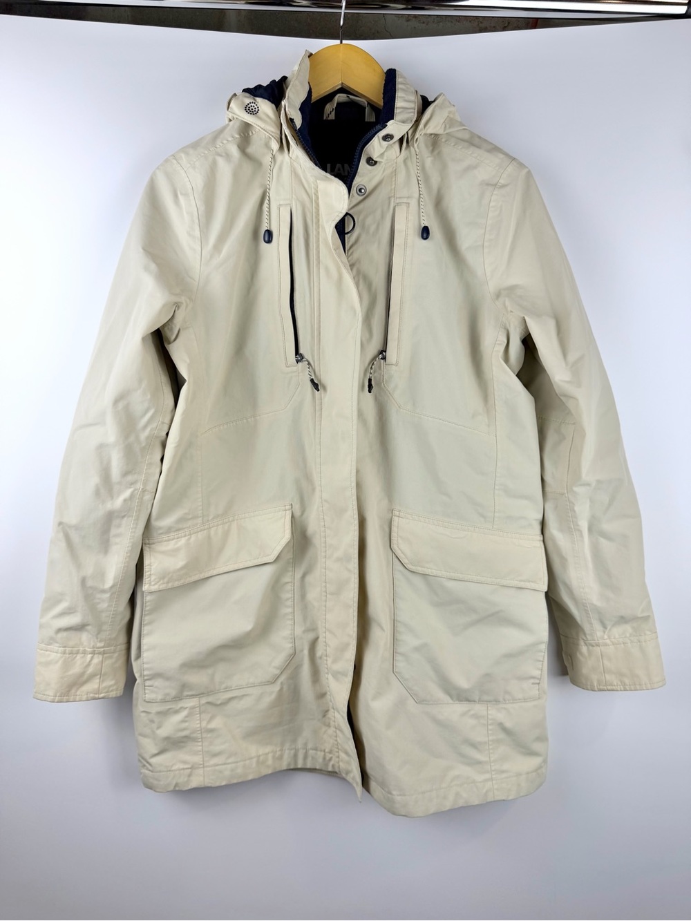 Lands’ End Squall Khaki Hooded Parka Waterproof Fleece Lined Women’s Sz S